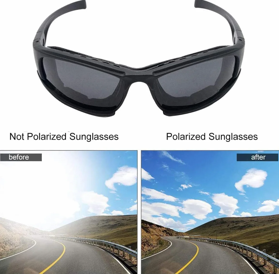 Maso X7 Gafas de sol polarizadas deportivas tácticas con 4 lentes intercambiables