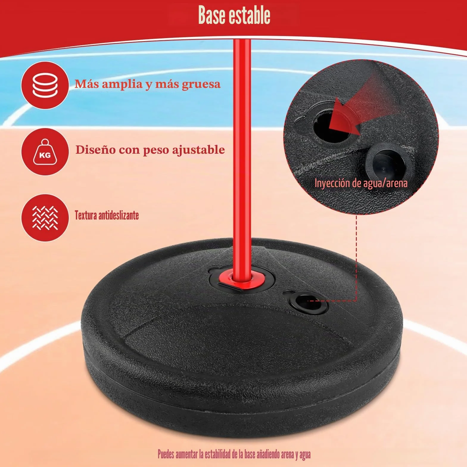 Canasta Baloncesto Infantil Aro Basket Niños Base Exterior Altura Regulable 60-150cm Kit 2 Pelotas Bomba