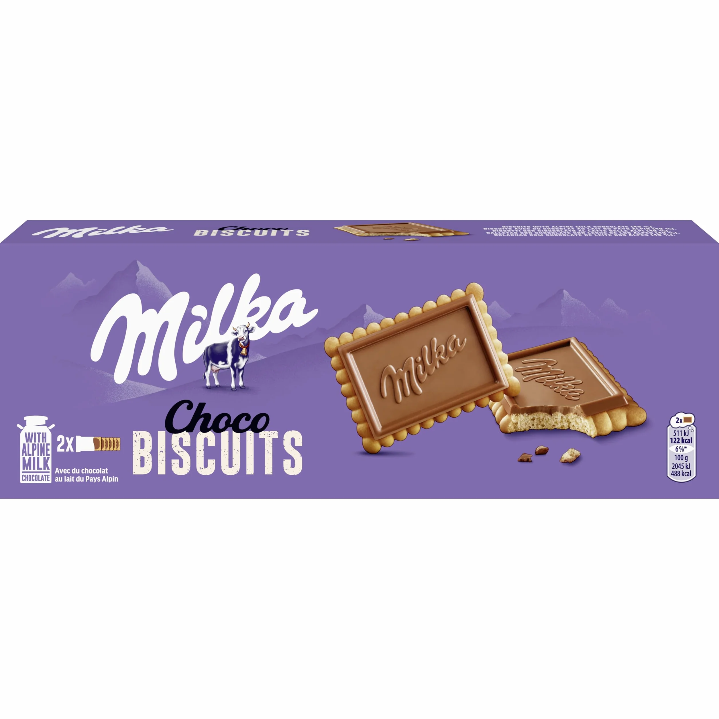 Milka Choco Biscuits Galletas con Chocolate con Leche de los Alpes 150g