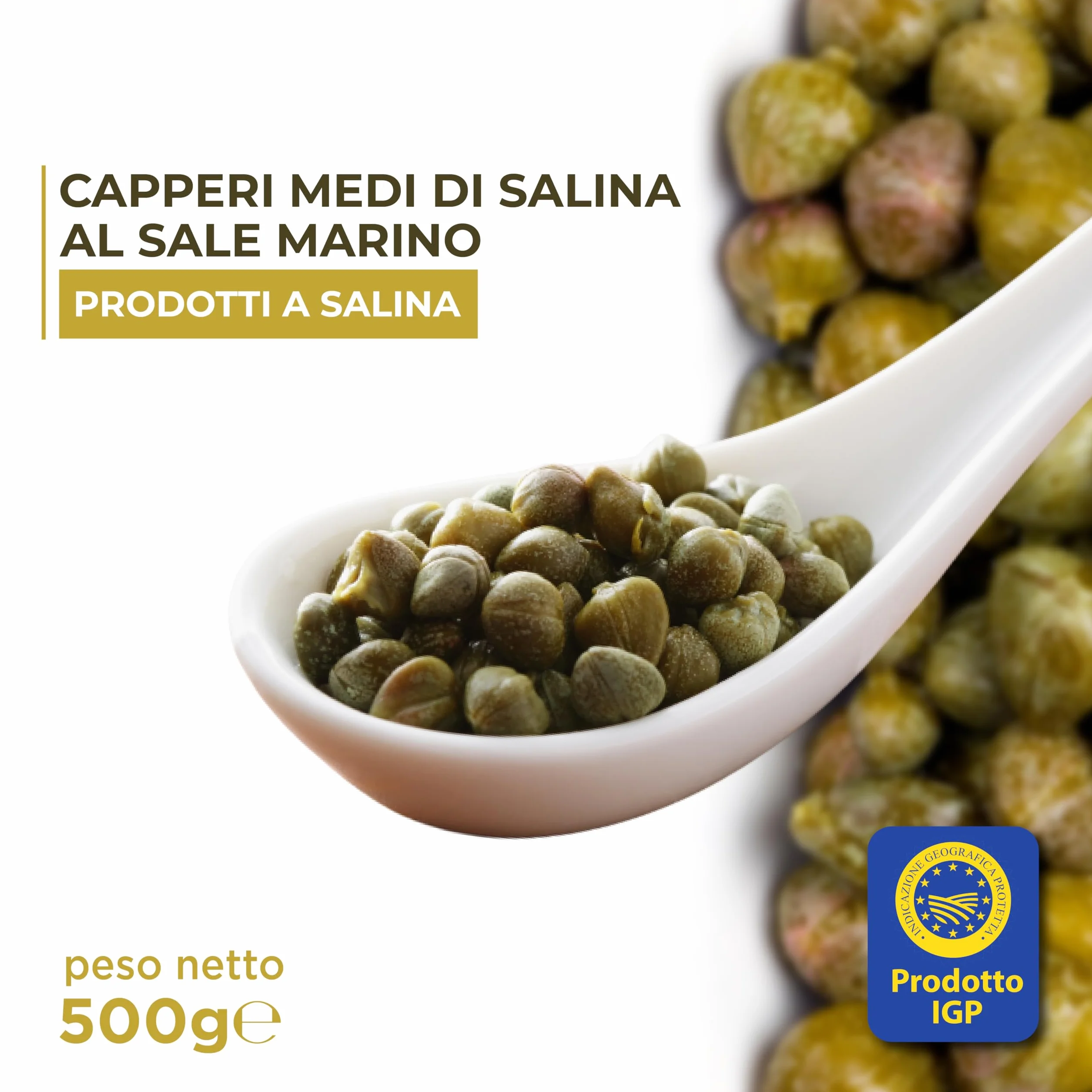 Alcaparras Medianas Bajo Sal DOP Islas Eolias RACILIA 500g