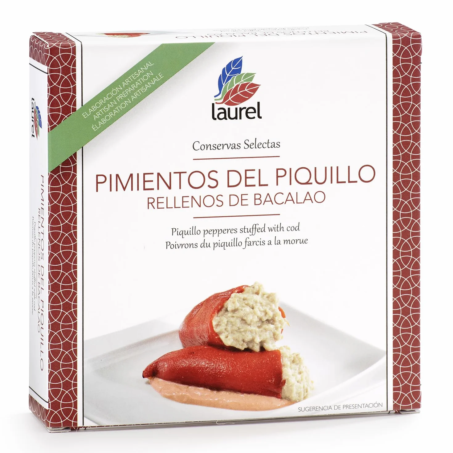 Laurel - Pimientos Piquillo Rellenos de Bacalao lata 280 g | Sabores de Asturias