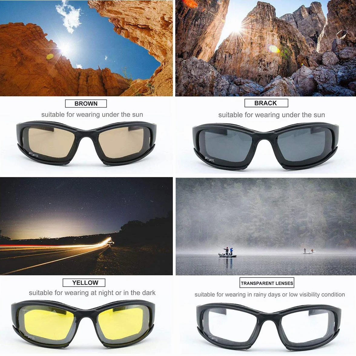 Maso X7 Gafas de sol polarizadas deportivas tácticas con 4 lentes intercambiables