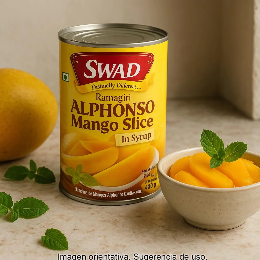 Mango Alphonso en trozos en almíbar 450 g Lata India dulce aromático