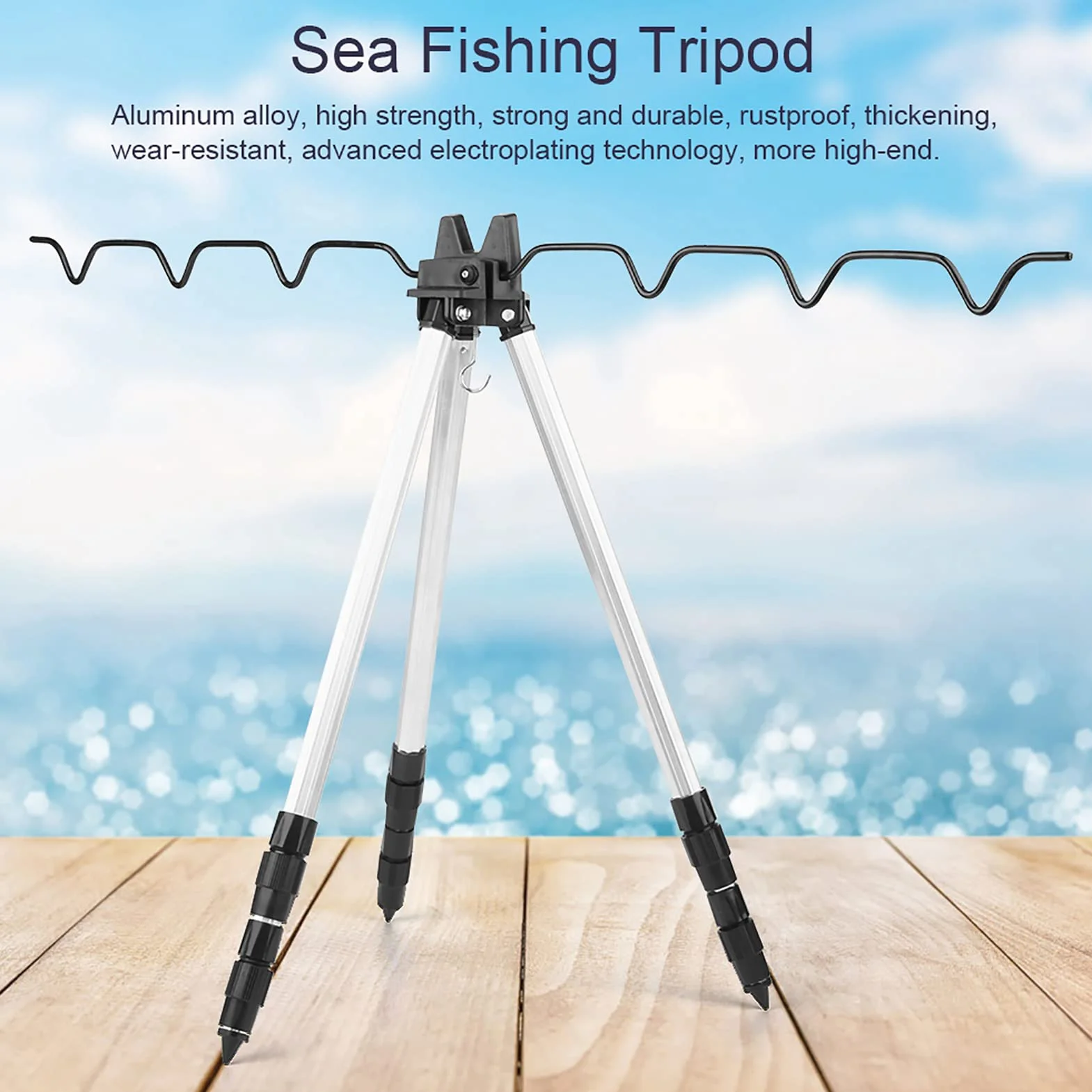 Soporte De Cañas De Pesca Mini Trípode Plegable para Playas Y Terrenos Fangosos