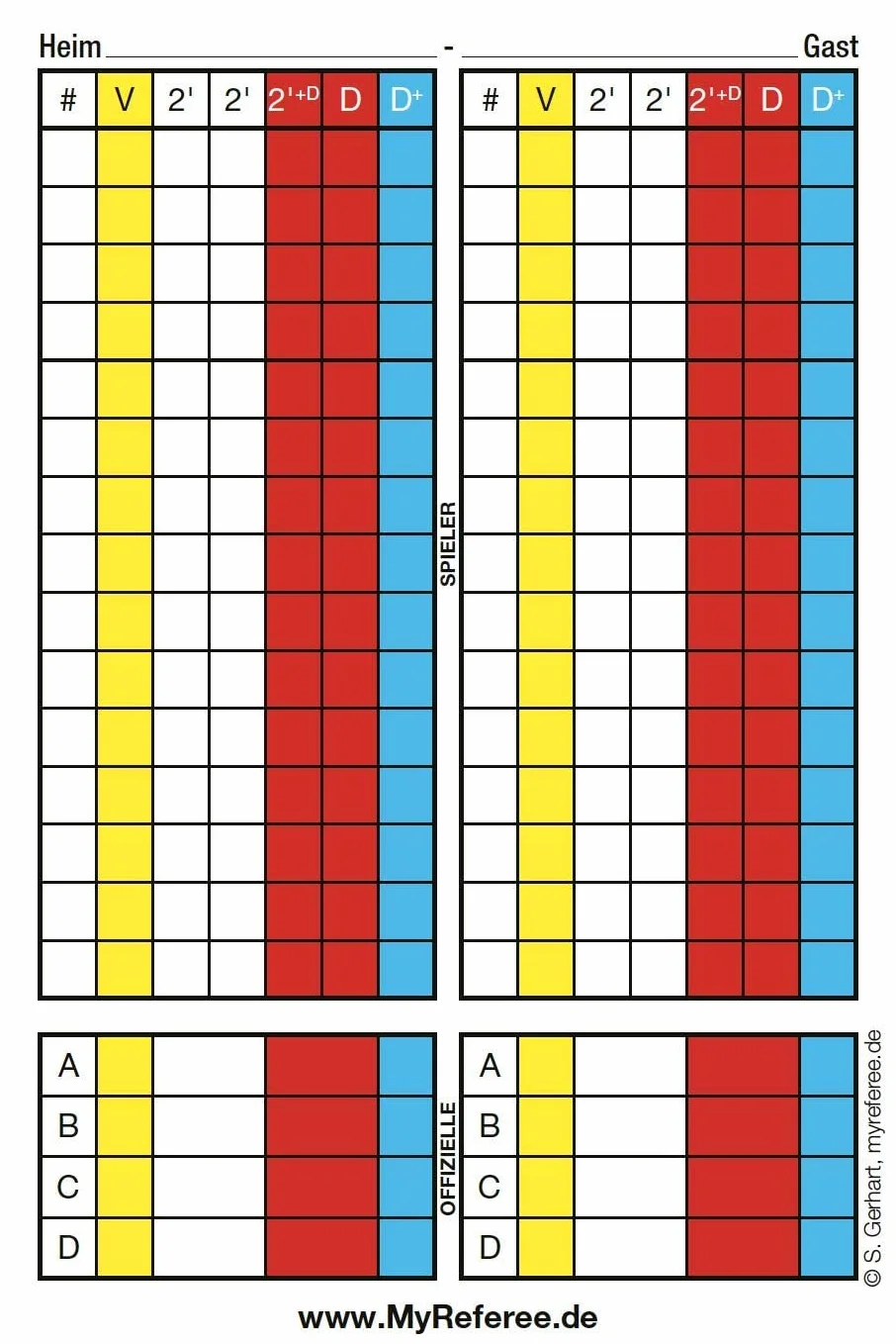 Tarjetas de árbitro de Balonmano My Referee 100 Unidades
