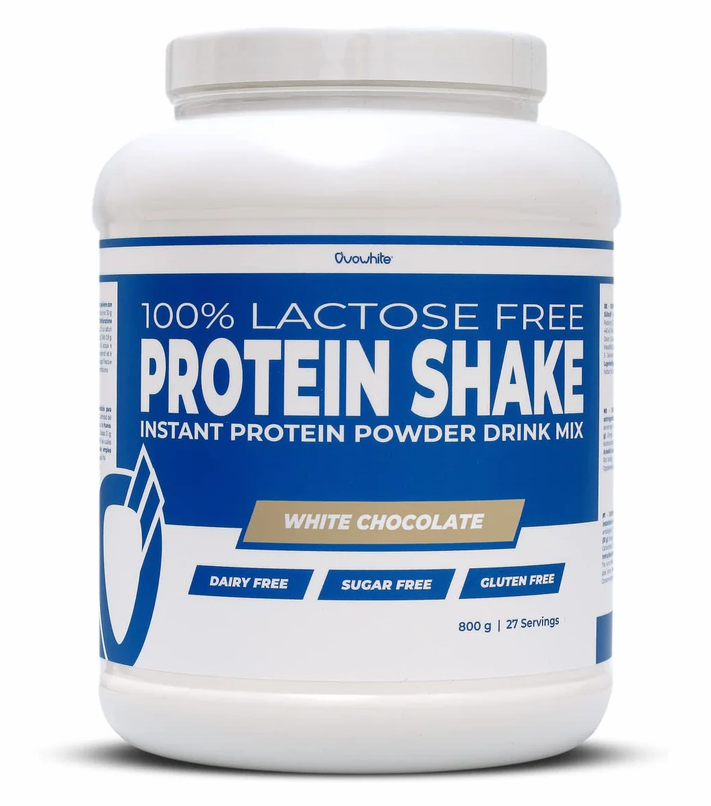 Proteina Instant clara huevo en polvo 800g White Chocolate Shake 100% natural vegetarianos