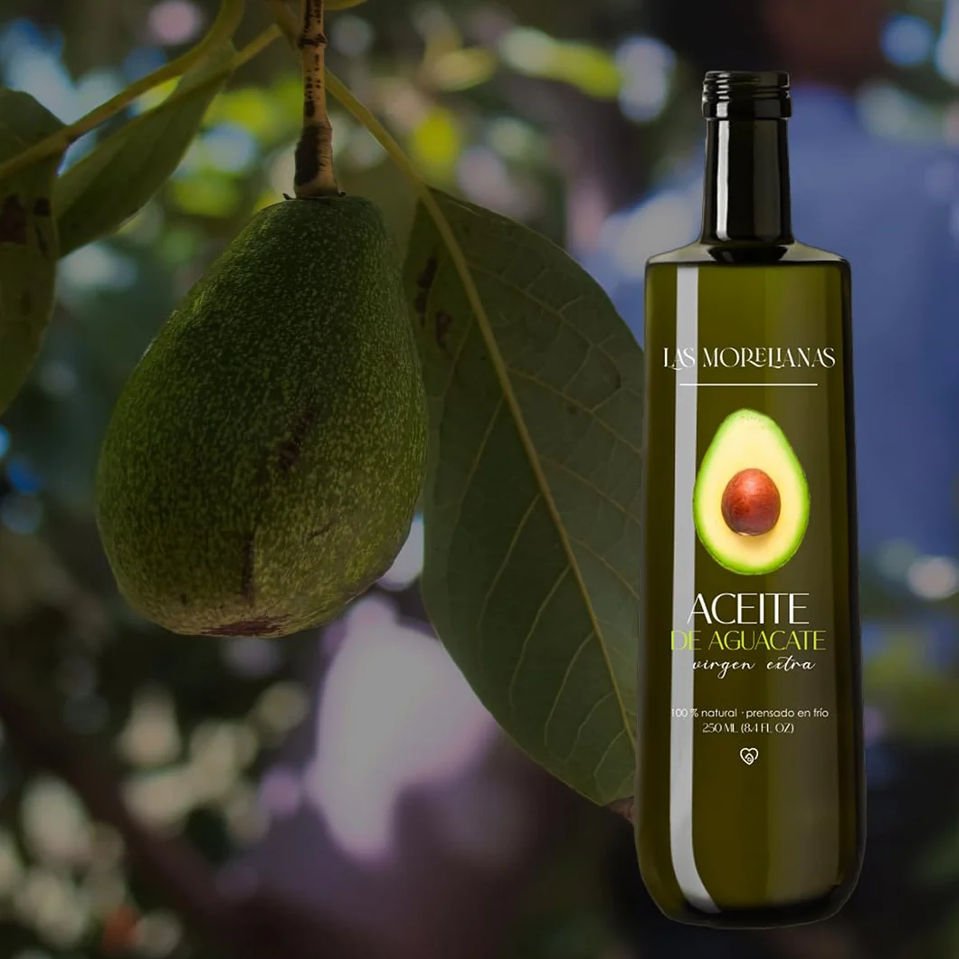 Las Morelianas Aceite de Aguacate Virgen Extra 100% Natural, Producido en México, Botella de Cristal 250ml