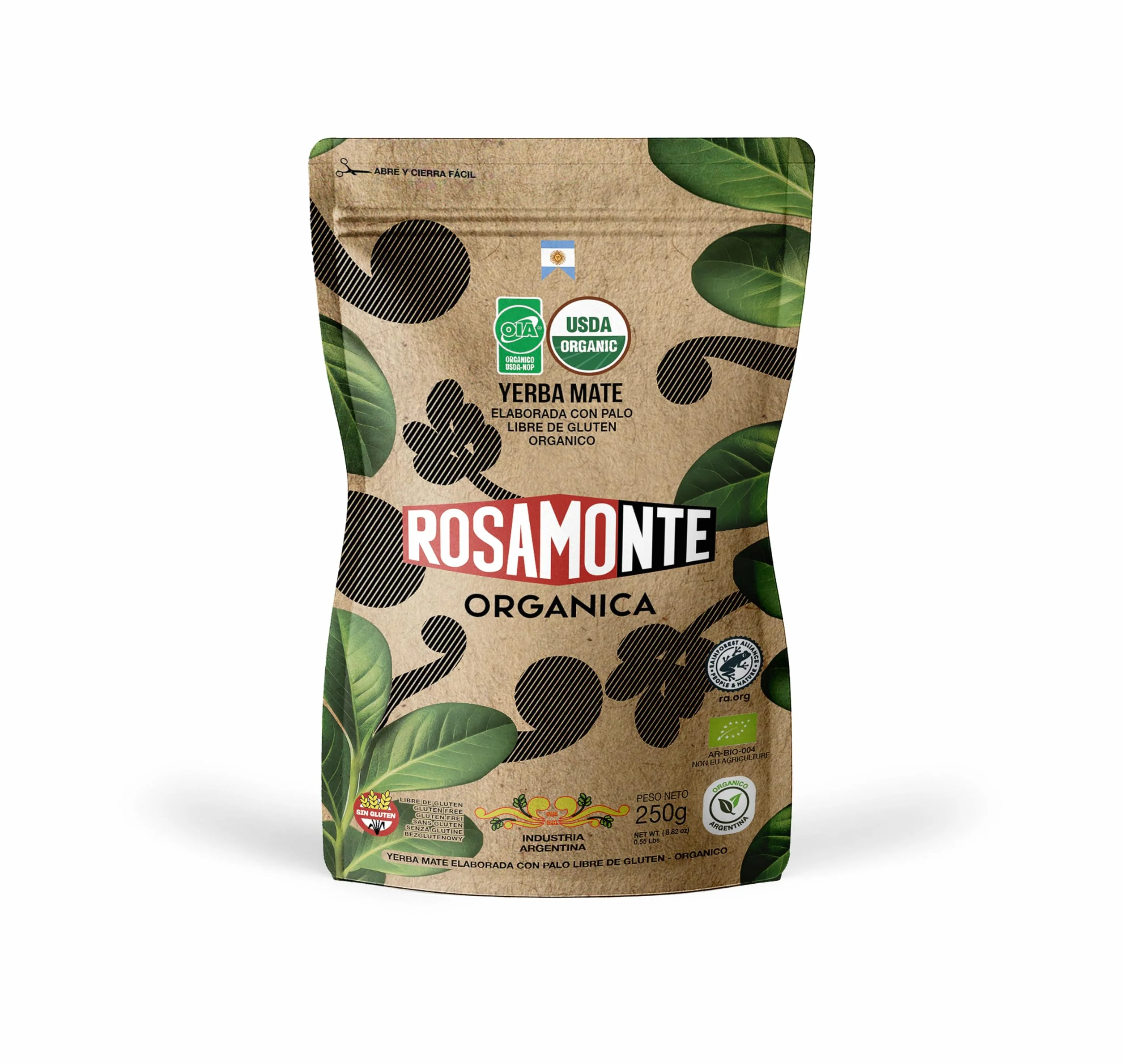 ROSAMONTE - Yerba Mate Orgánica Zipper 250g