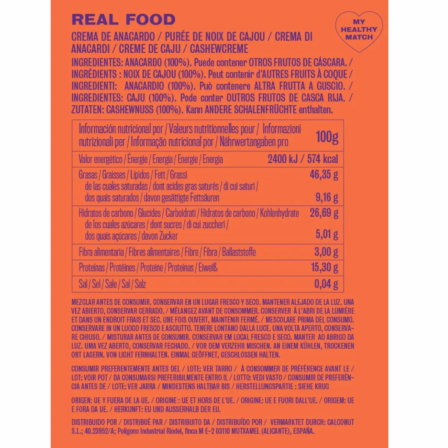 Crema de anacardos 900 gr nut&me | Hecho con anacardos tostados y aceite de almendra | Sin azúcares añadidos, sin gluten y sin aditivos | Sin aceite de palma | Pack 3 x 300 gr