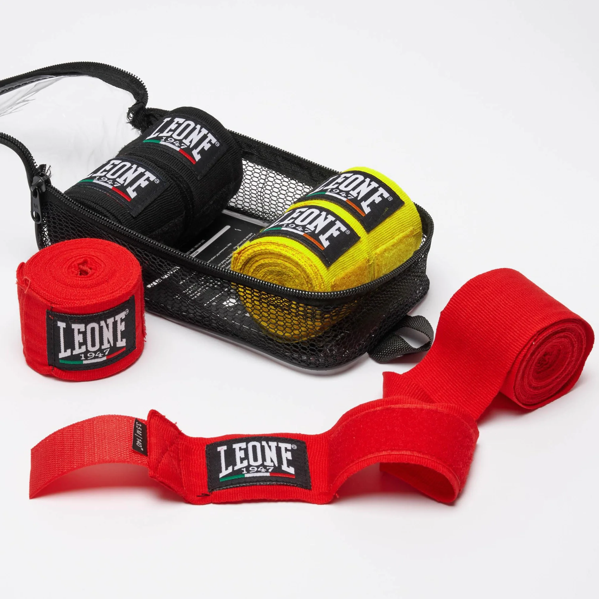 LEONE 1947 Vendajes Rojo Negro Amarillo 350 cm