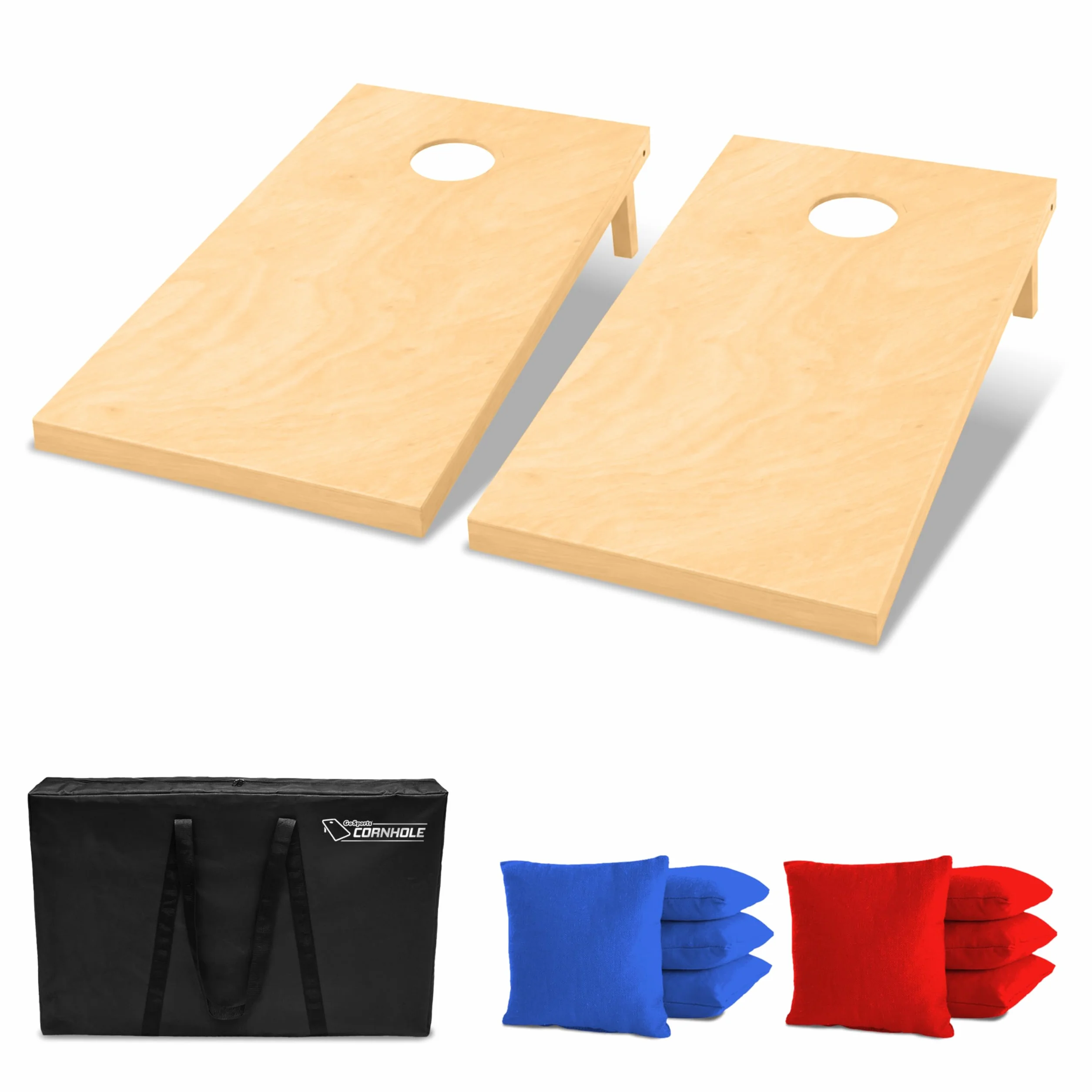 GoSports Juego de Cornhole de Madera Maciza 4x2 pies 3x2 pies 8 Bolsas