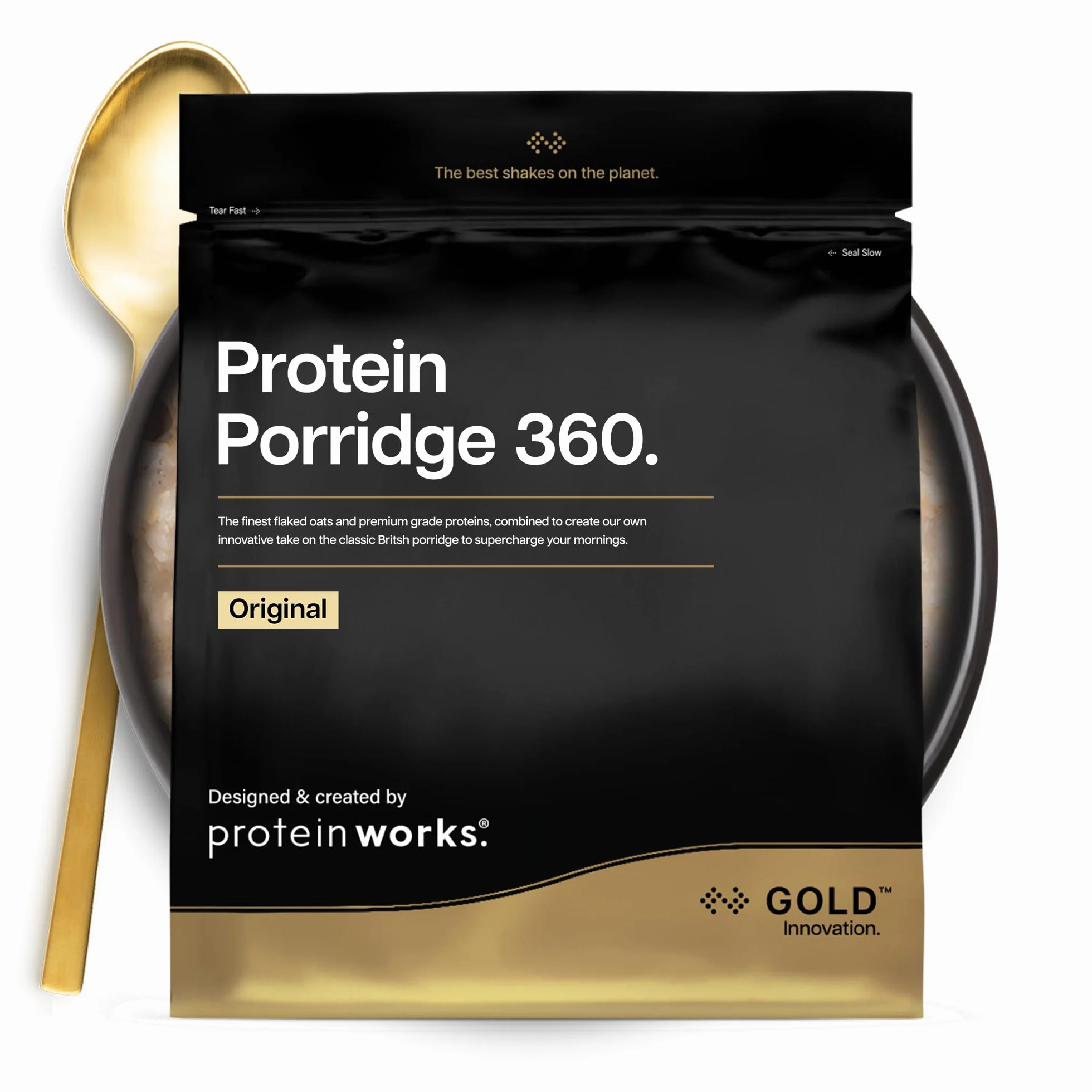 Protein Works | Protein Porridge 360 - GOLD Innovation, Desayuno Alto en Proteínas y Bajo en Azúcar, Vitaminas y Minerales Añadidos, Alto en Fibra, Natural, 26 Porciones, 2kg