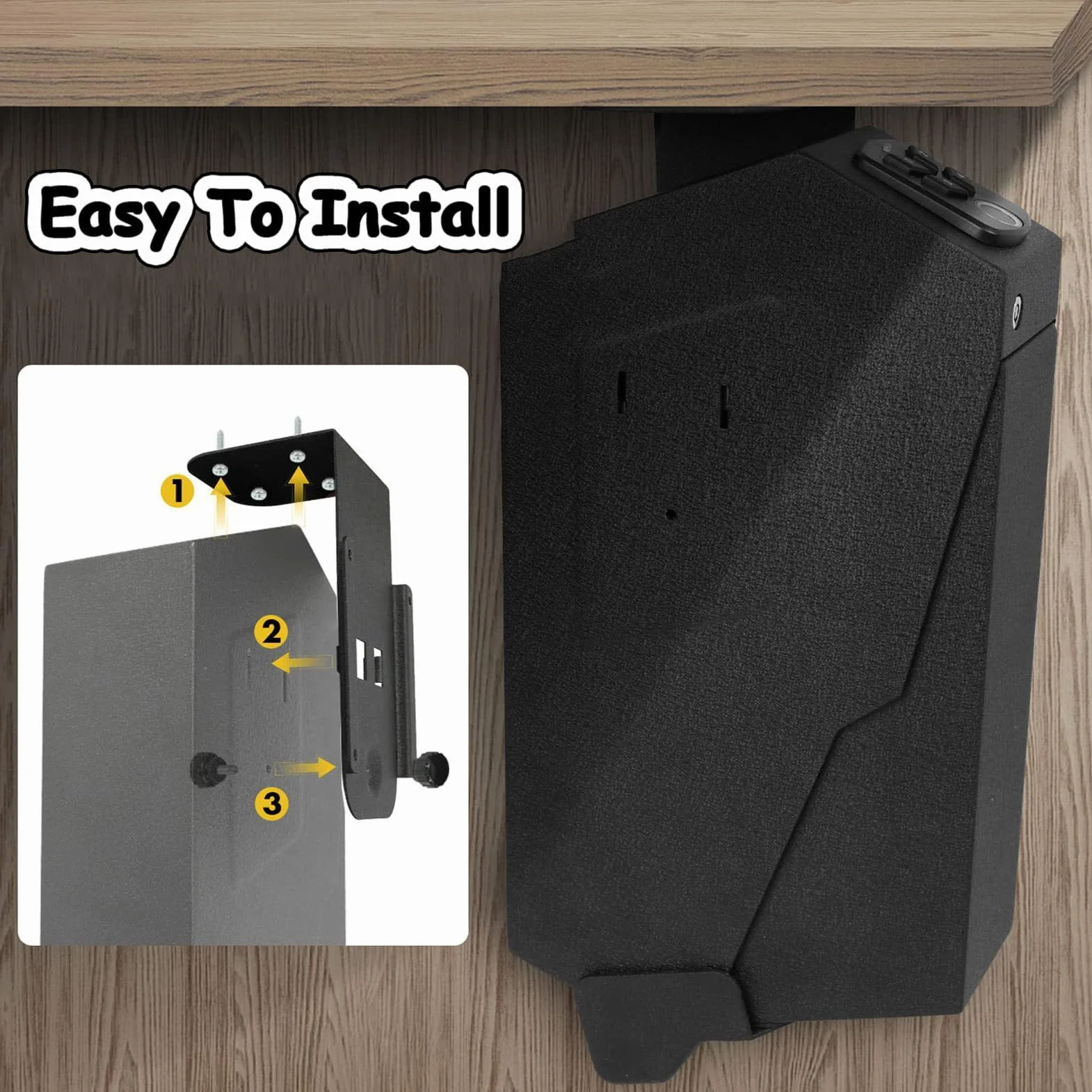 Caja Fuerte Biométrica para Armas con Huella Dactilar - Acceso Rápido, Desplegable para Pistolas