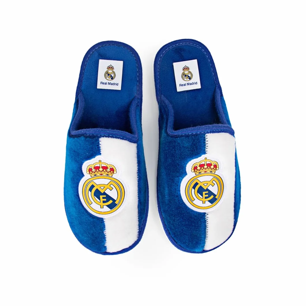 MARPEN Slippers Real Madrid CF Oficiales Temporada 24/25 Hombre Mujer Ligeras Invierno Azul Blanco Talla 42