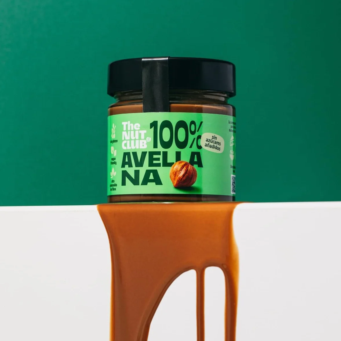 The Nut Club Crema de Avellana 100% Tostada 180 g, Vegana, sin Azúcares Añadidos, sin Gluten y sin Cacahuete, Textura Cremosa Ideal para Untar, Desayunos y Postres