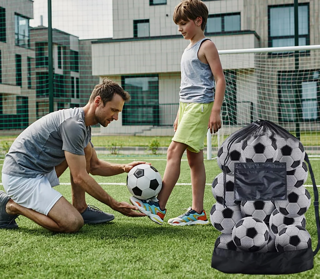 Bolsa de Malla para Pelotas con Cordón 10-15 Bolas Negro