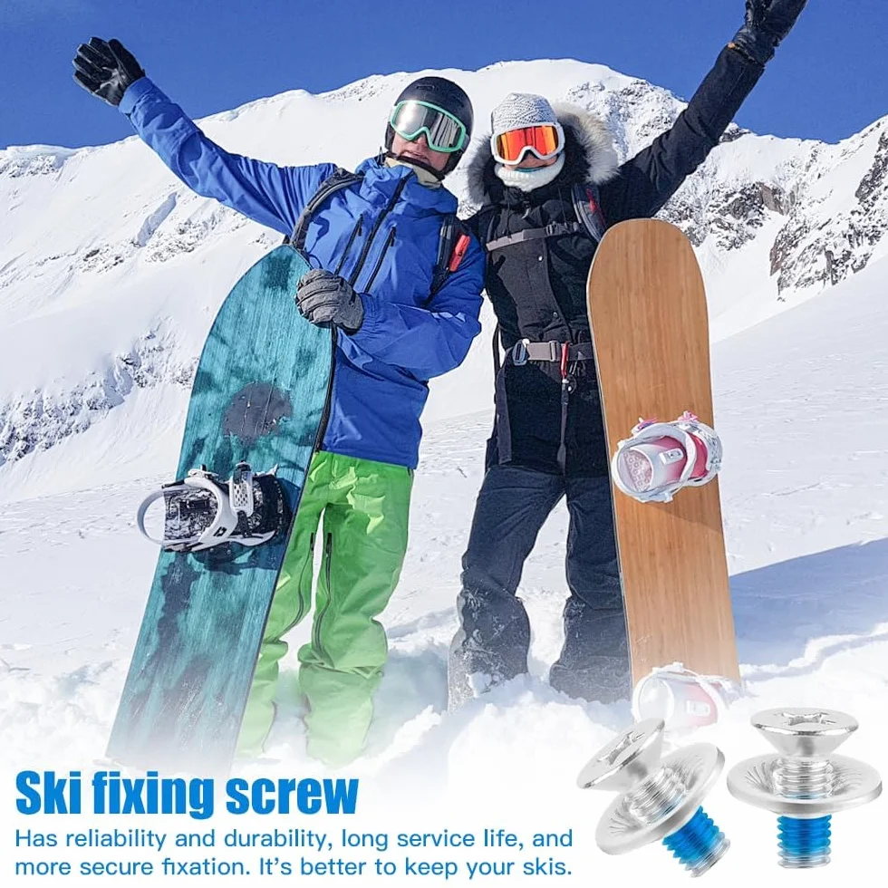Tornillos de fijación Snowboard Acero Inoxidable M6 x 17 mm Cabeza avellanada con Arandelas Juego 16