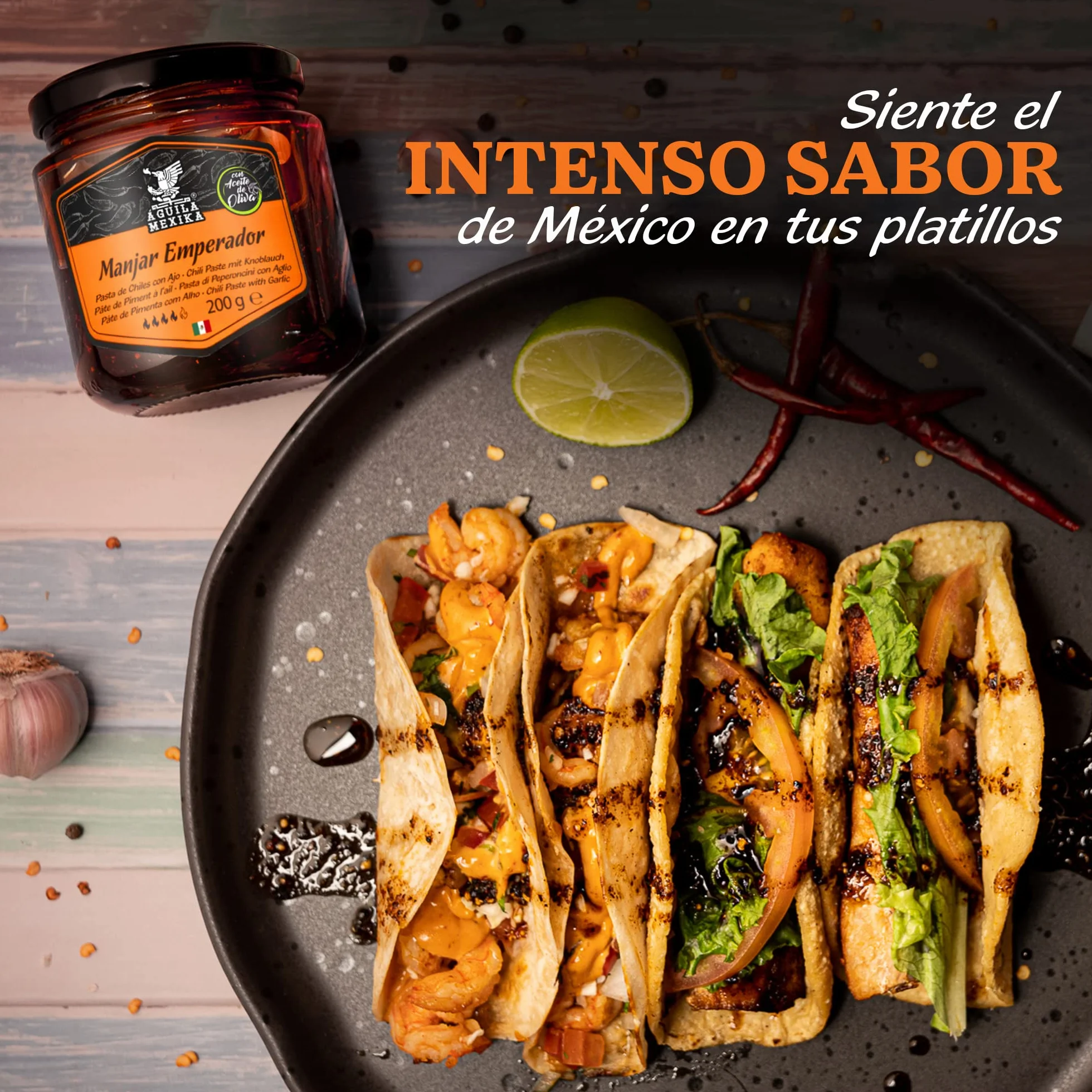 ÁGUILA MEXIKA 3-Pack Escencial Set de salsas picantes gourmet mexicanas ingredientes naturales