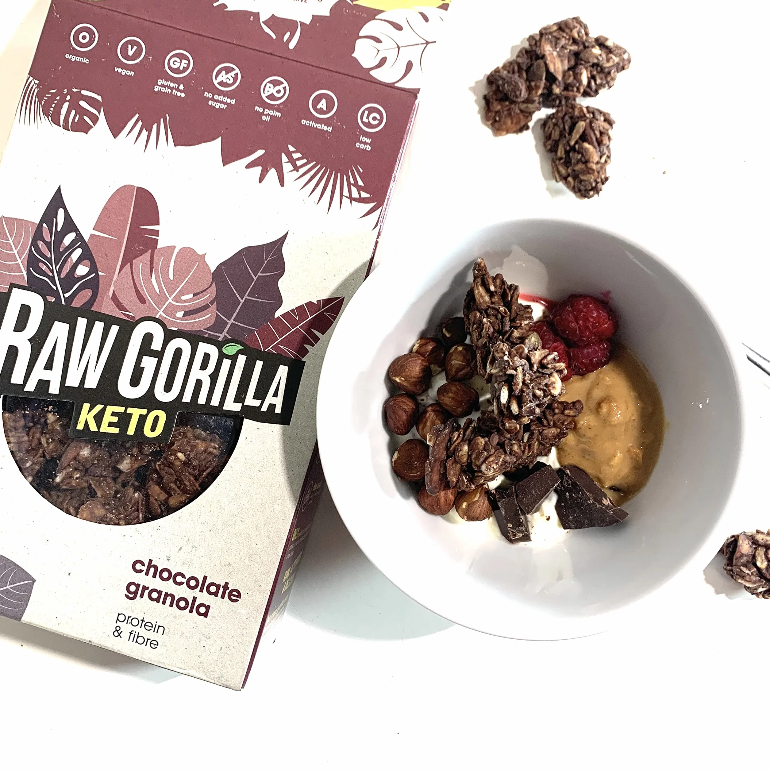 Raw Gorilla Granola Keto Con Cacao, 250 Gramo