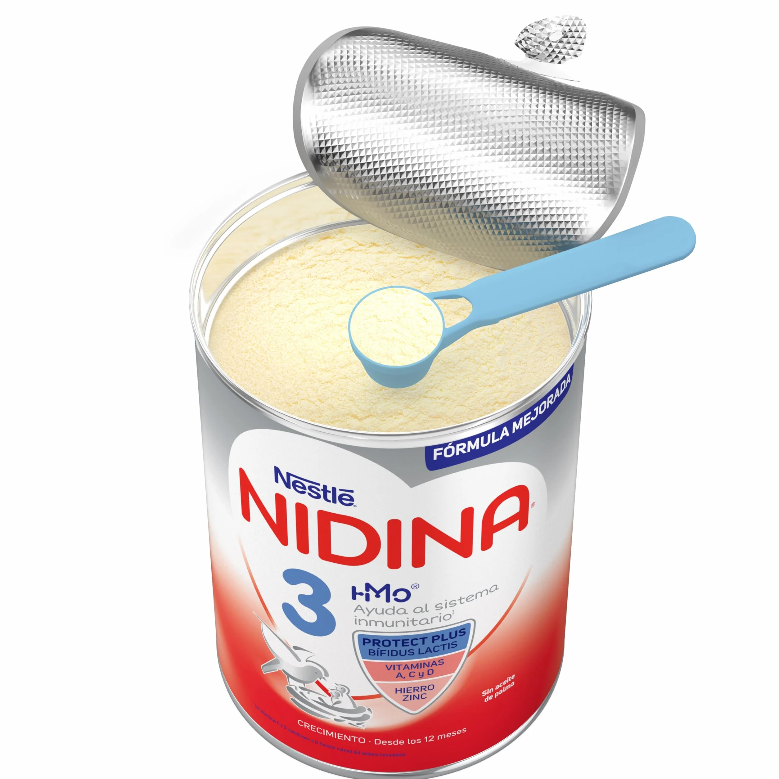 Nestlé NIDINA 3 Leche de crecimiento en polvo para bebés a partir de 12 meses, 3 x 800g