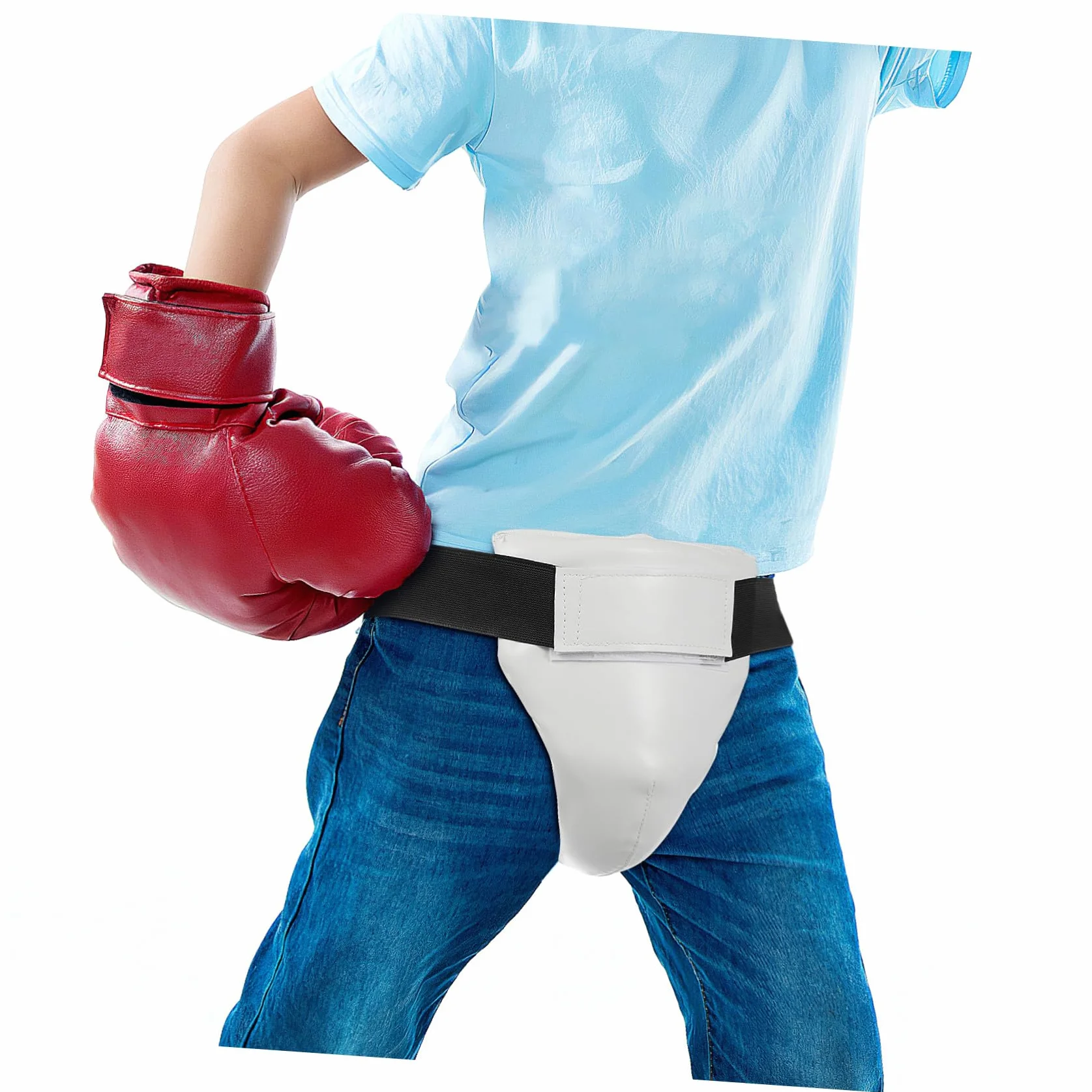 Alipis Coquilla Protector de Entrepierna Niño Transpirable Flexible PU Abs Entrenamiento Deportes Combate Boxeo