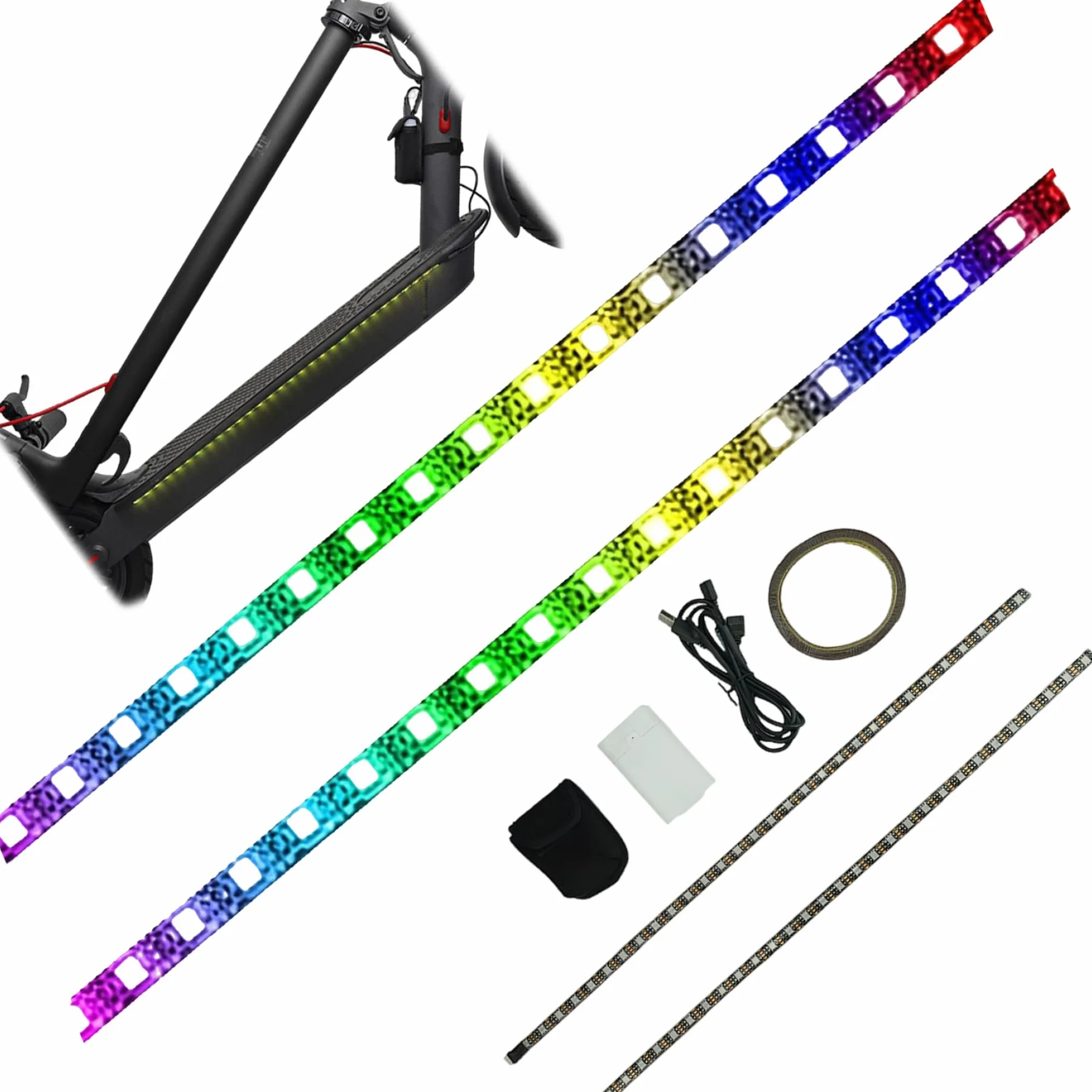 Luces de scooter eléctricas 50 cm 2 piezas impermeable decorativa para conducción nocturna