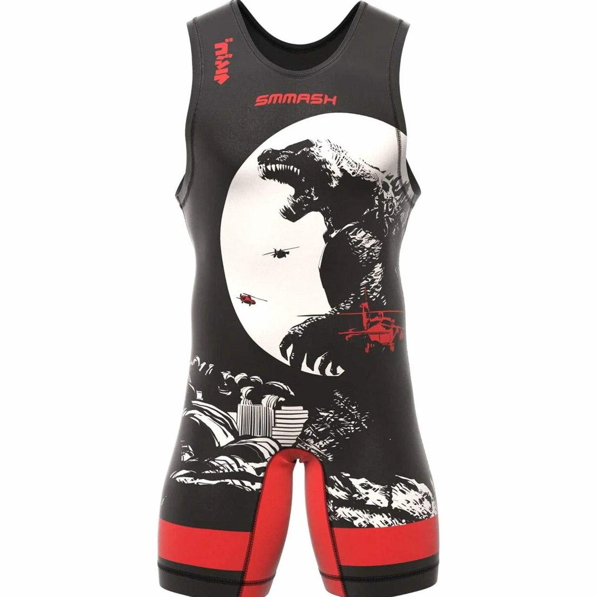 SMMASH Zilla Camiseta de Lucha Libre para Hombres, Traje de Wrestling Transpirable