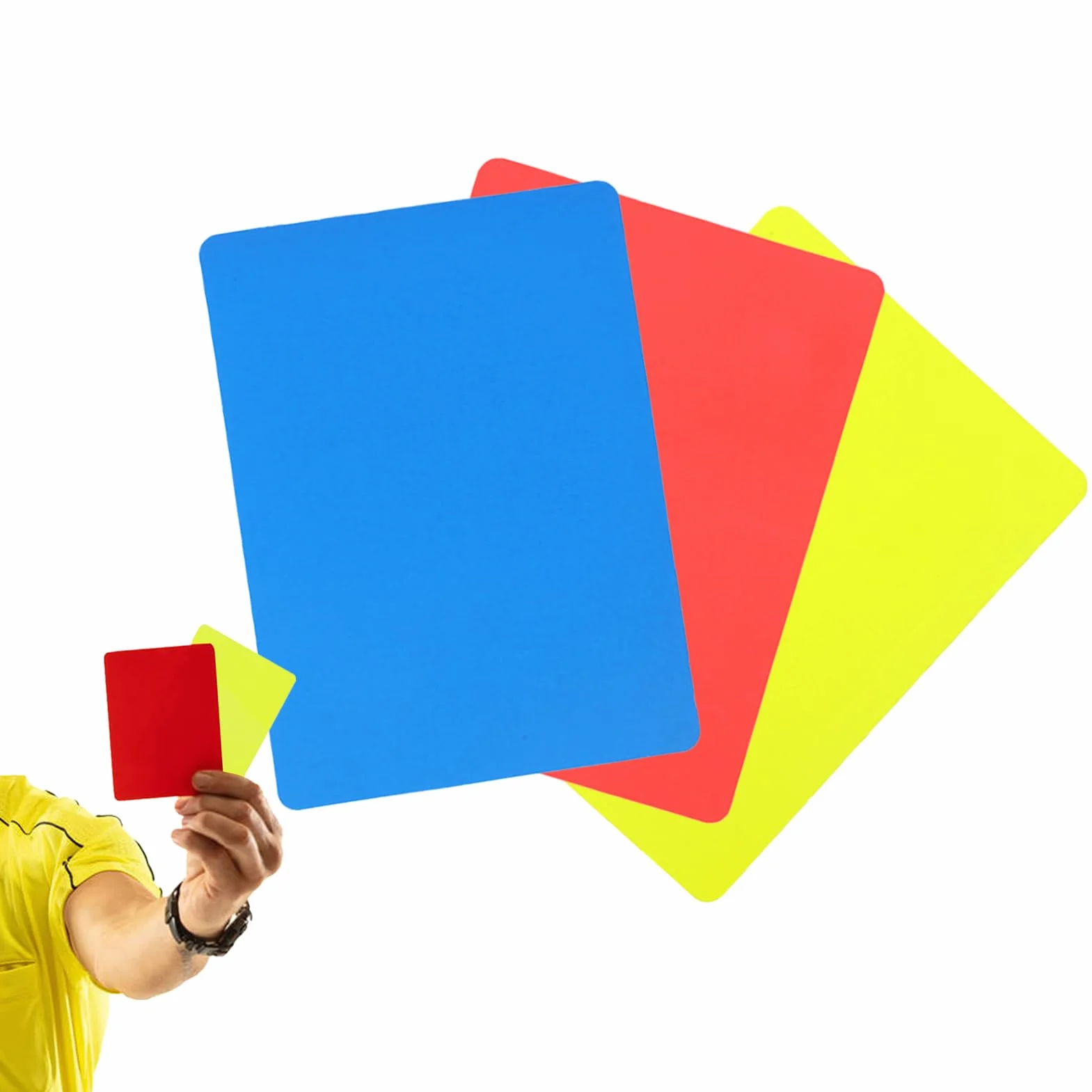 Tarjetas Rojas y Amarillas para Fútbol 3 Piezas Herramienta para Jueces de Alta Visibilidad
