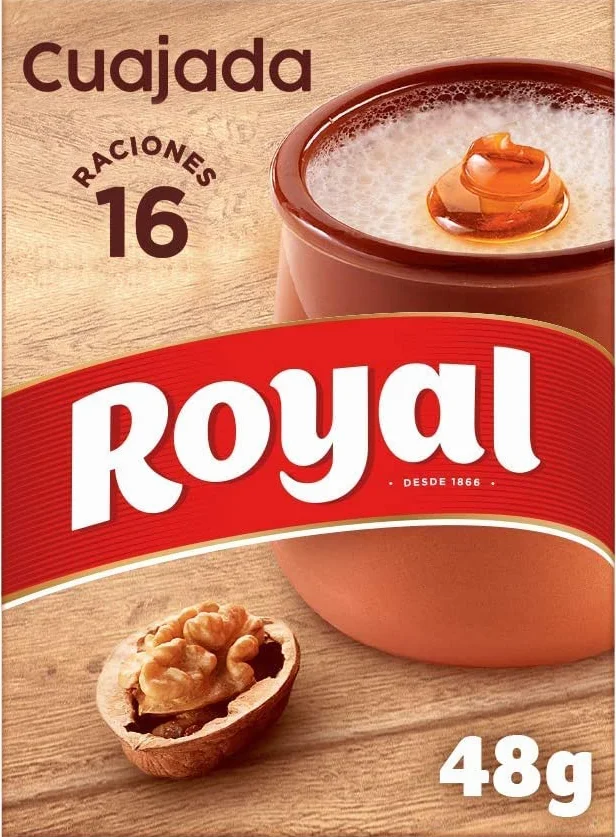 Royal Cuajada, Preparado en Polvo 16 Raciones, Pack de 4 x 12 g - 48 g