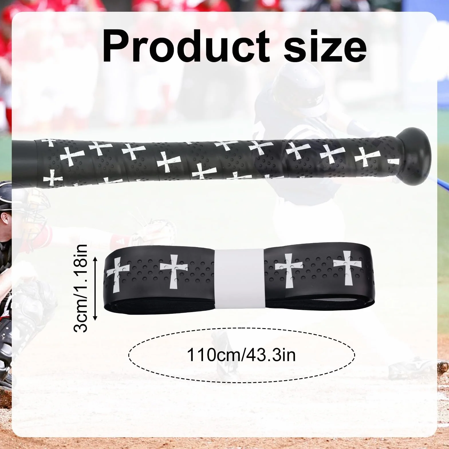 Cinta de Agarre para Bate de Béisbol, Precortadas Antideslizantes, Softbol, Accesorios Cristiano
