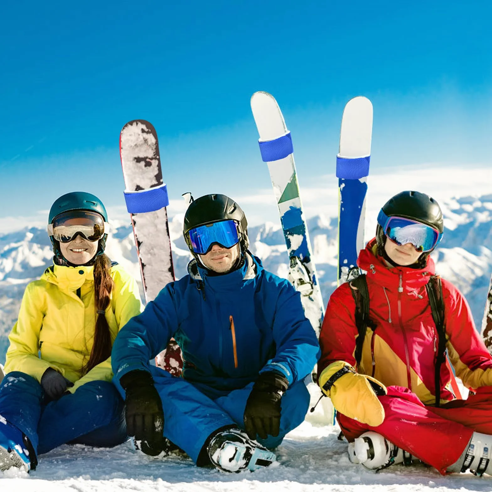 Ski Straps Correas de Esquí Ajustable con Almohadillas EVA para Transporte