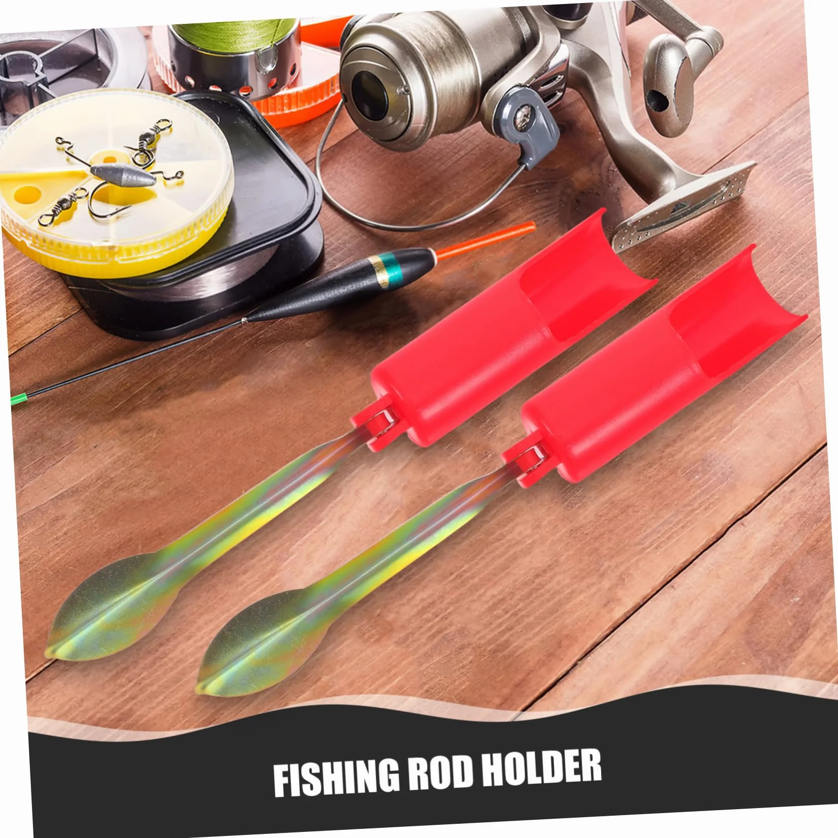 Plegables para Caña de Pescar de 32 cm Plástico Metal, Compacto Pesca Hielo Orilla, Rojo