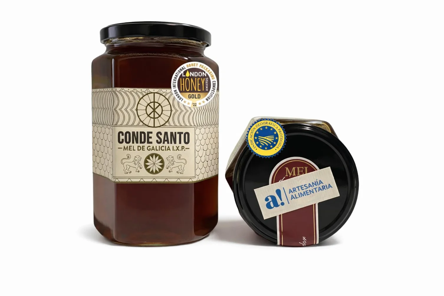Miel Cruda de Montaña de Galicia IGP 1 kg – 100% Natural Sin Filtrar ni Pasteurizar | Miel Artesanal Directa del Apicultor | Conde Santo