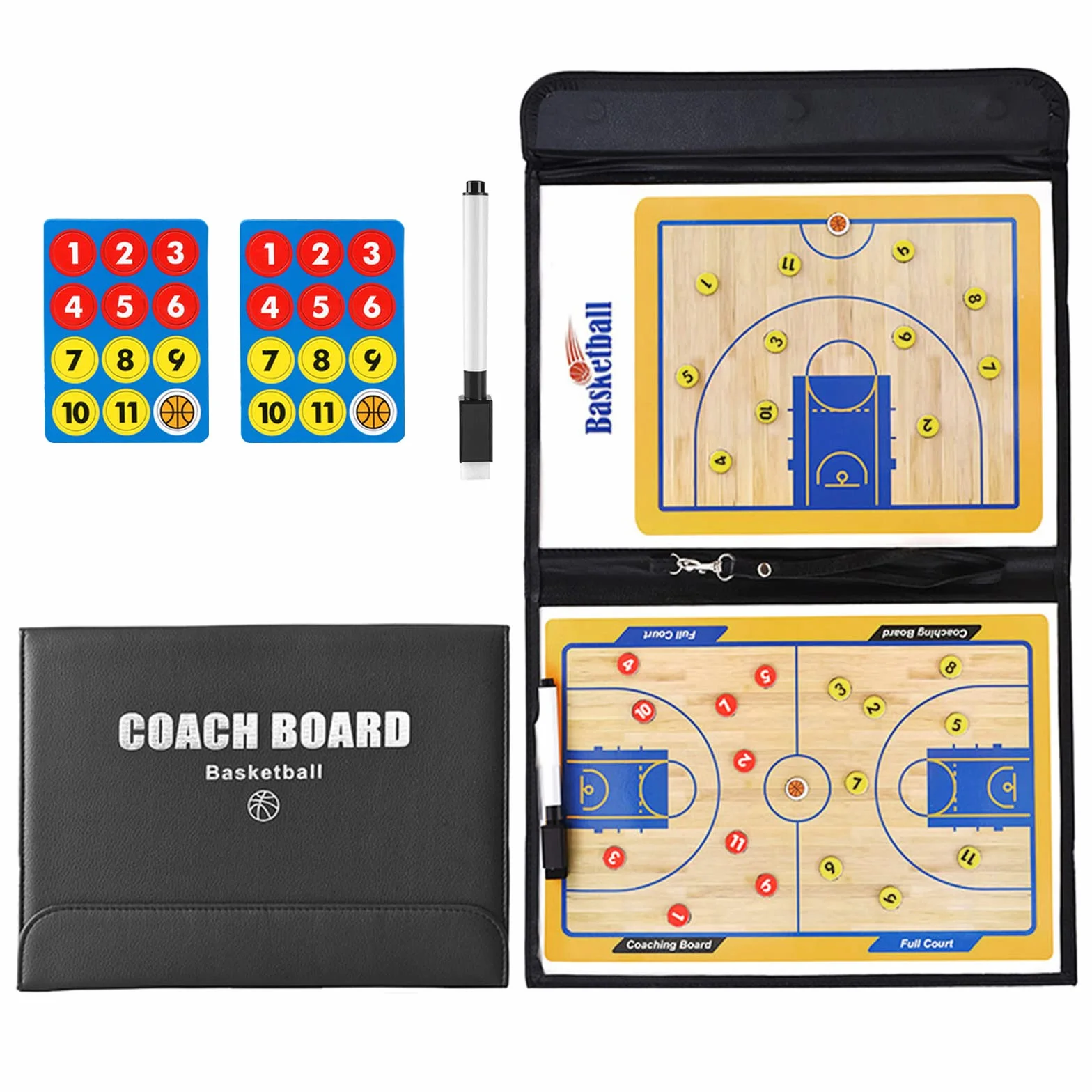 Pizarra Baloncesto Entrenador con Imanes, Carpeta Táctica Baloncesto para Entrenadores