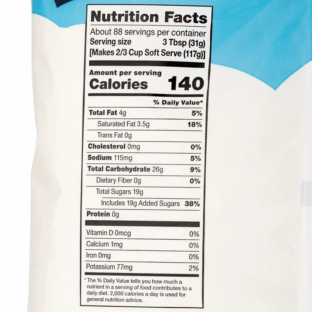 Frostline Vanilla Soft Serve Ice Cream Mix (Large 6 Pound Bag)