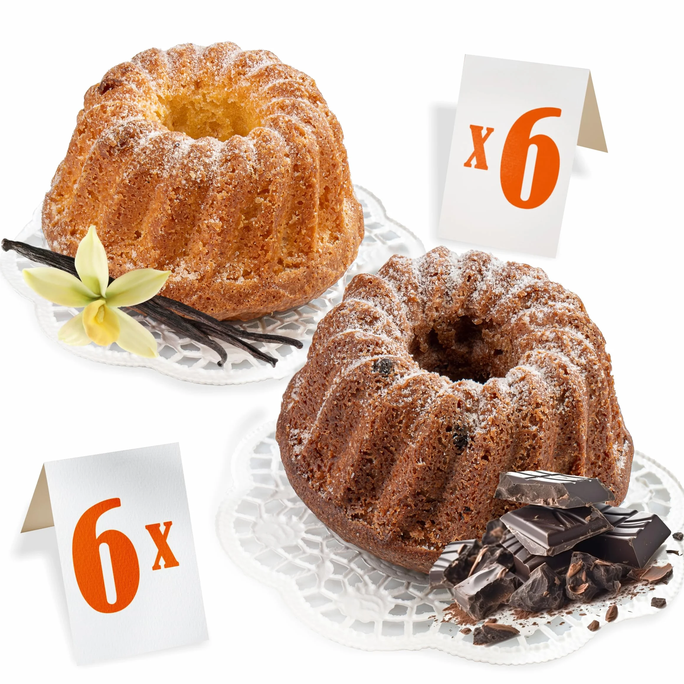 Ou Yes! 12 uds. x 51 g - magdalenas mixtas de 2 variedades - vainilla y cacao - envueltas en envoltorio individual y en paquetes listos para llevar (peso neto 612 g)