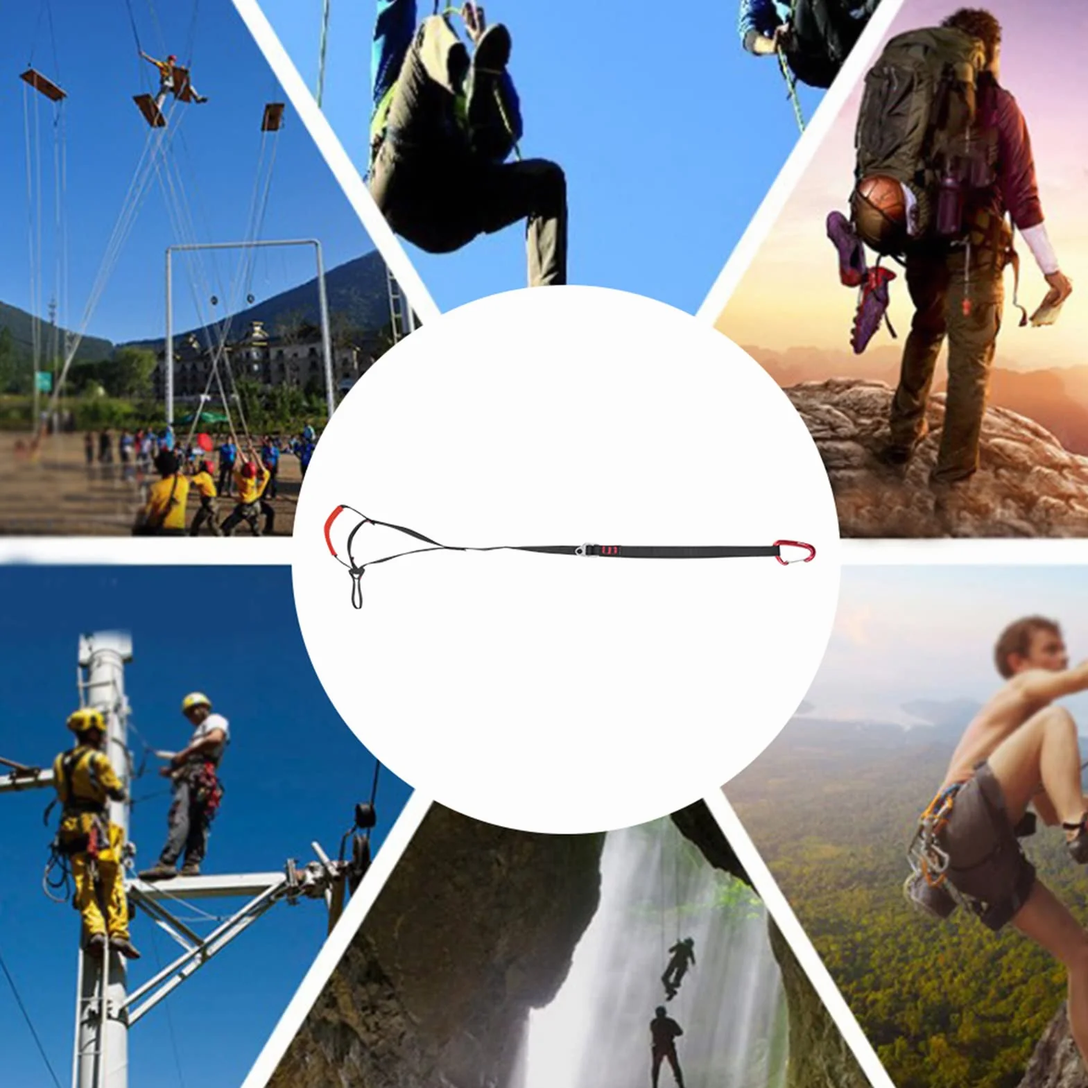 Correa Ascendente Pedal Ajustable para Escalada de Cuerda, Herramientas de Rappel y Rescate