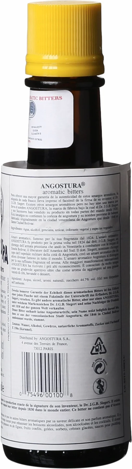 Angostura Aromatic Bitter Botella 10 Cl (447% Vol)