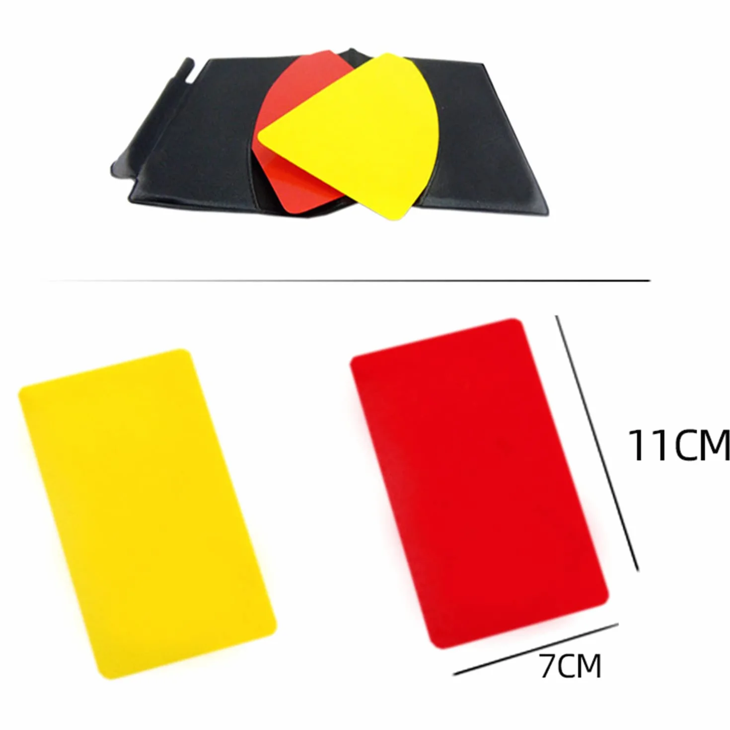 Kit de Tarjetas de Árbitro de Deportes, PVC Roja y Amarilla con Tarjetero y Lápiz