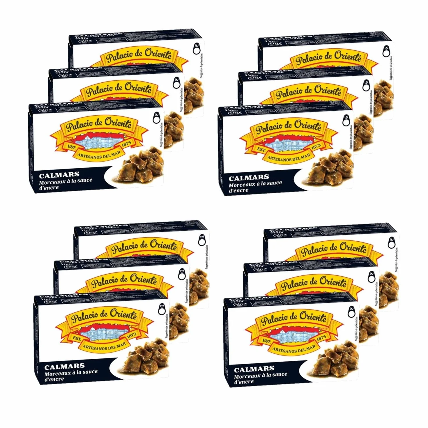 Lote de 12 Calamares en tinta caja de 115 g Palacio de Oriente – Caja de 115 g