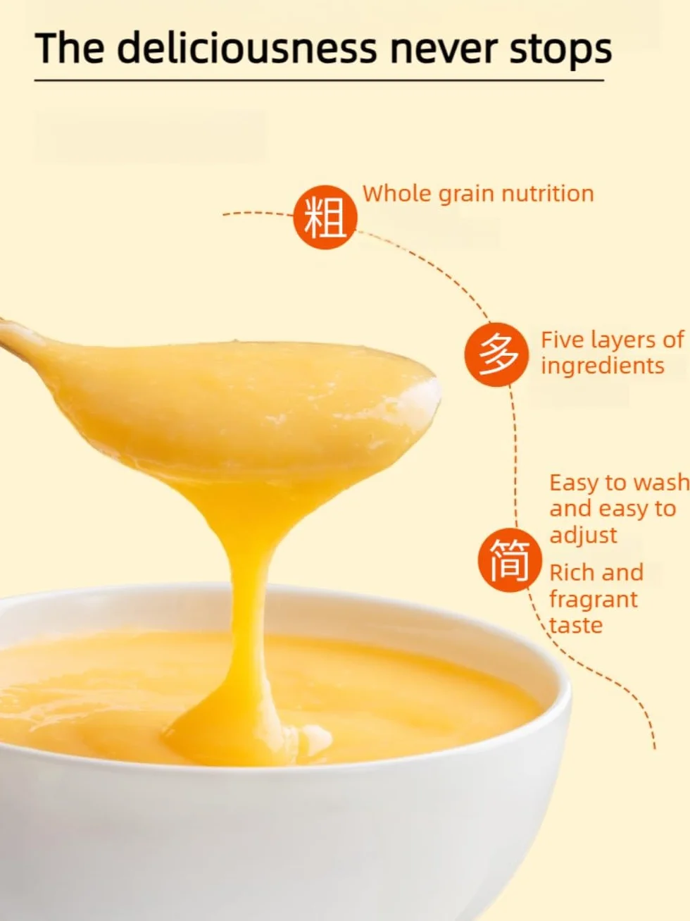 Yam Pumpkin Mijo en polvo, tarro de 500 g, bebida de desayuno de grano natural, pasta de arroz instantánea, fácil de preparar, suave y dulce, sin aditivos artificiales