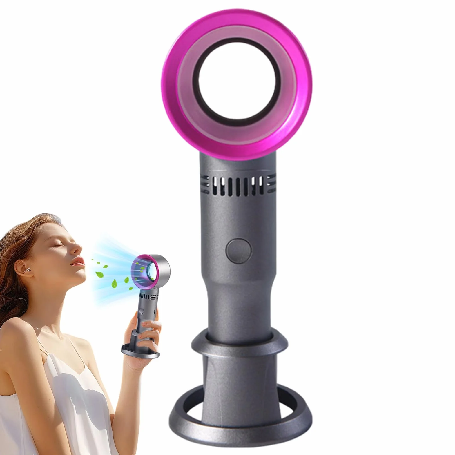 Ventilador de Bolsillo Portátil sin Aspas, Ventilador de Mano para Refrescar al Aire Libre