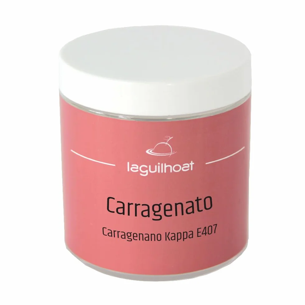 Carragenato Kappa 120 g en frasco hermético Espesante y gelificante de algas rojas para gelatinas firmes, espumas calientes, glaseados y napados en lácteos y bases con calcio o potasio