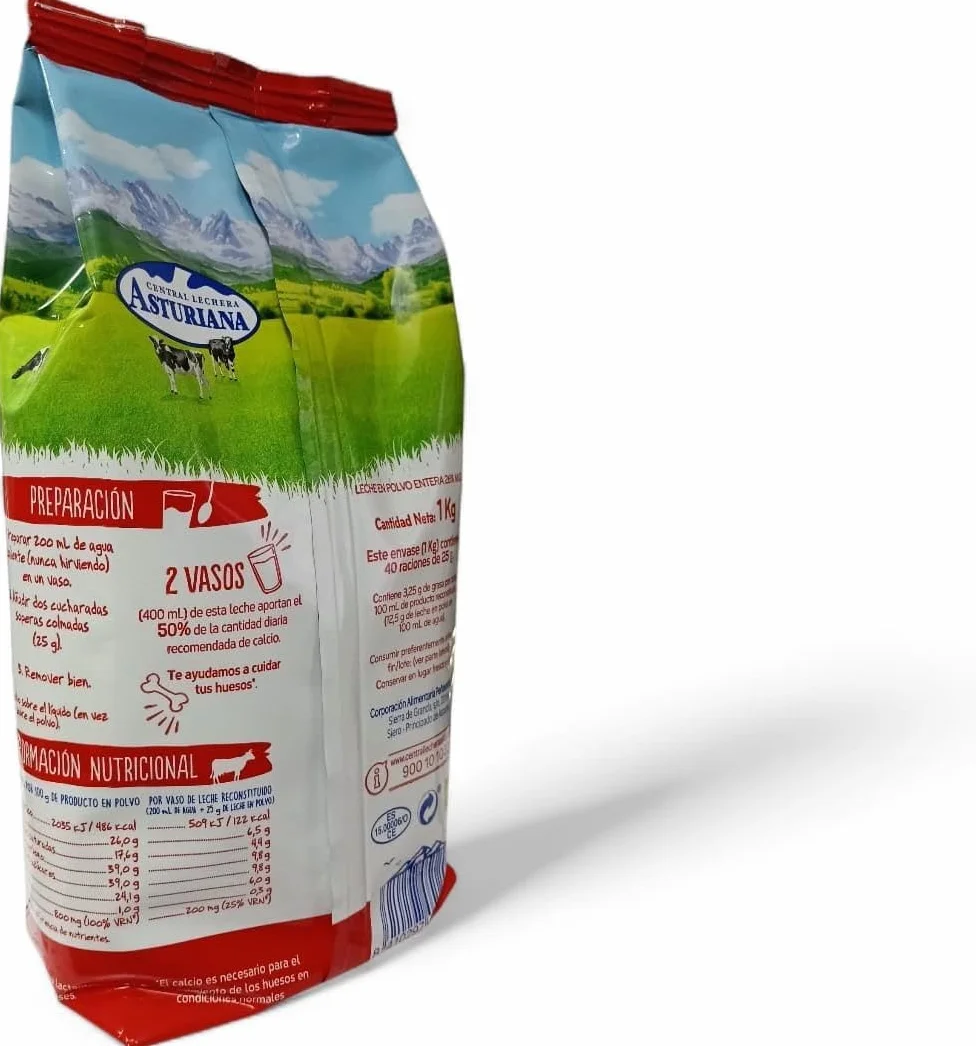 Central Lechera Asturiana Leche en Polvo Entera 1 kg PACK 3 Unidades