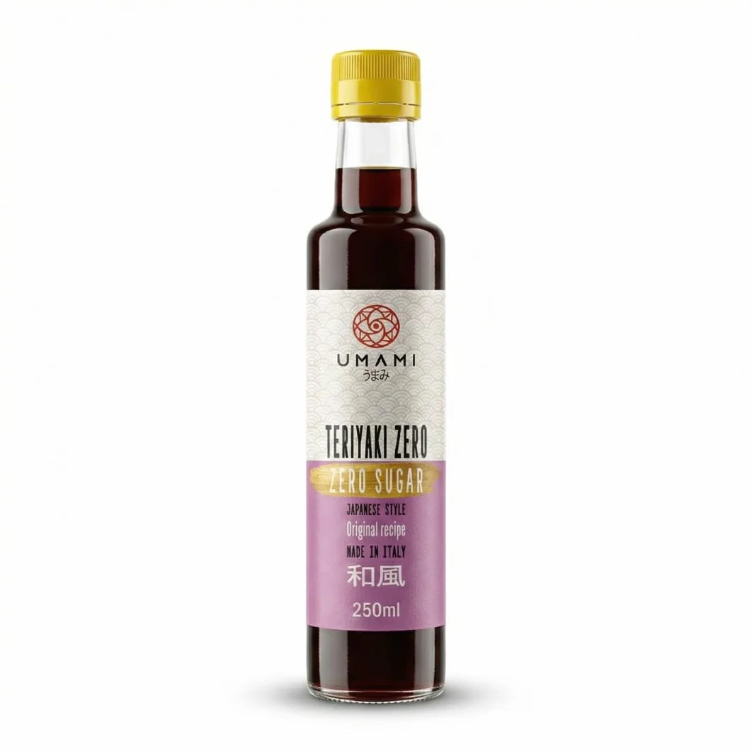 Umami Salsa Teriyaki Zero 250ml - Sin Azúcares Añadidos, Cero Calorías, Low Carb - Ideal para Dieta Keto y Fitness - Aderezo para Pollo, Salmón y Verduras - Sabor Japonés Auténtico