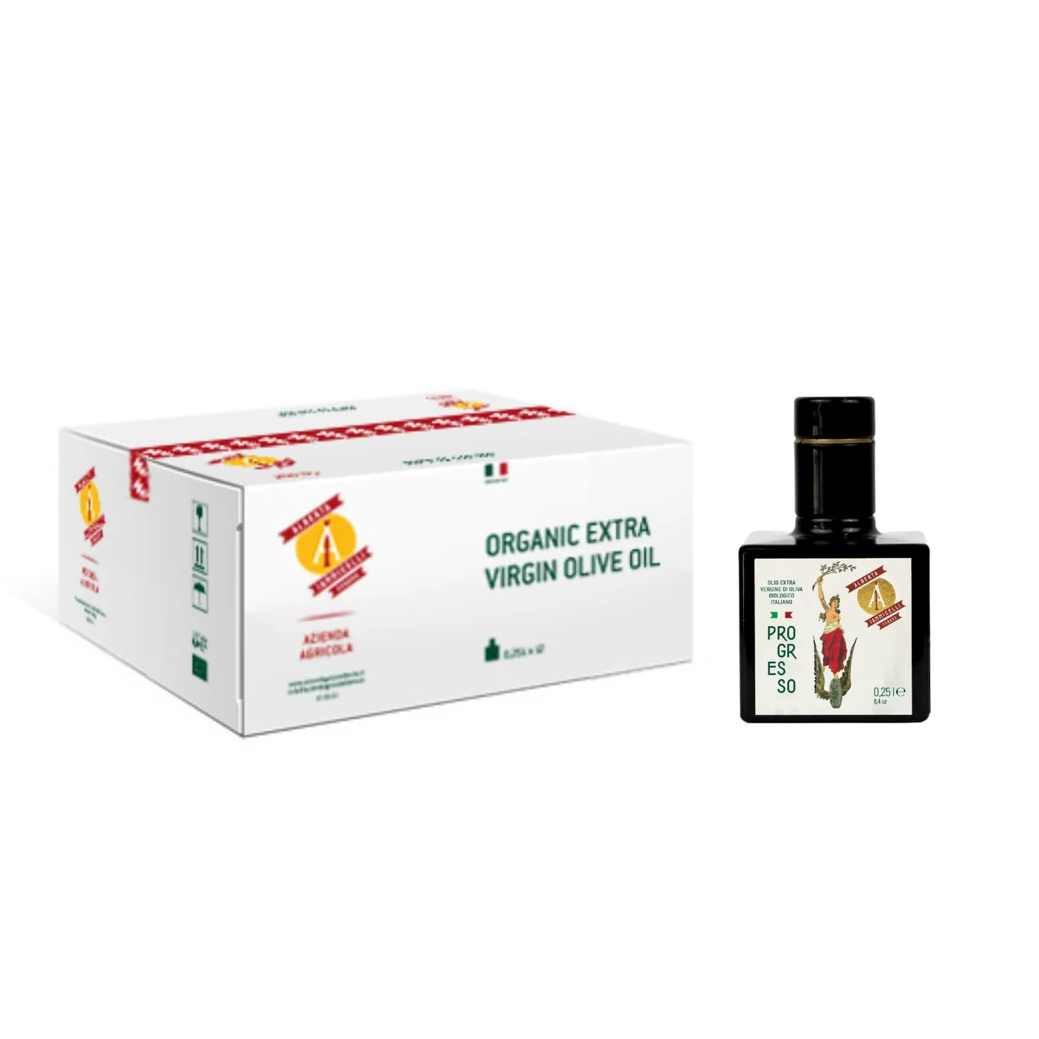 Sopraffino di Ceraso - Aceite Extra Virgen de Oliva Orgánico - 100% Italiano - Alberta Iannicelli Azienda Agricola (250 ml x 12)