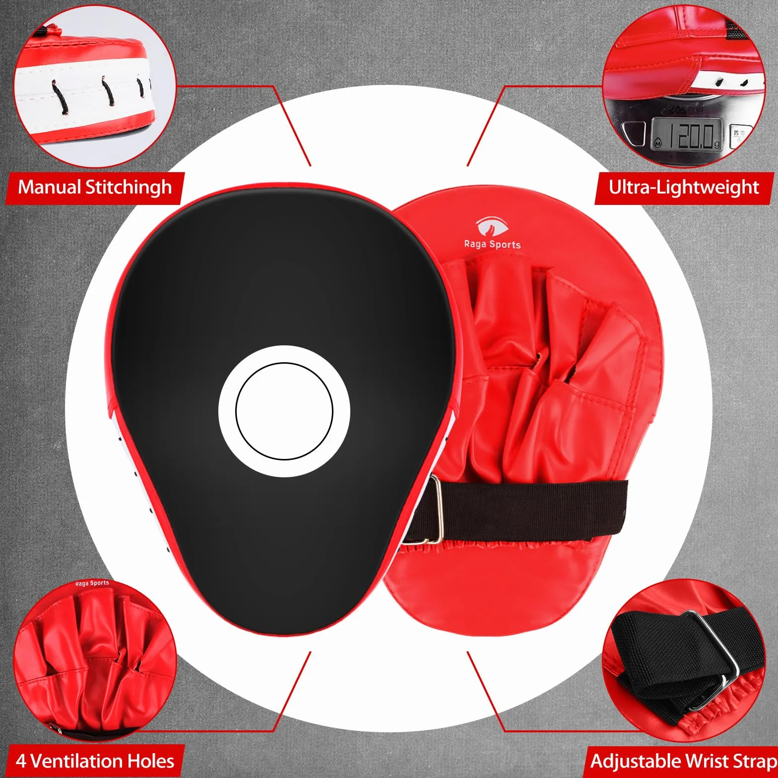 Almohadillas de Enfoque de Boxeo, Manoplas Curvadas para Sparring, Kick Boxing, Artes Marciales