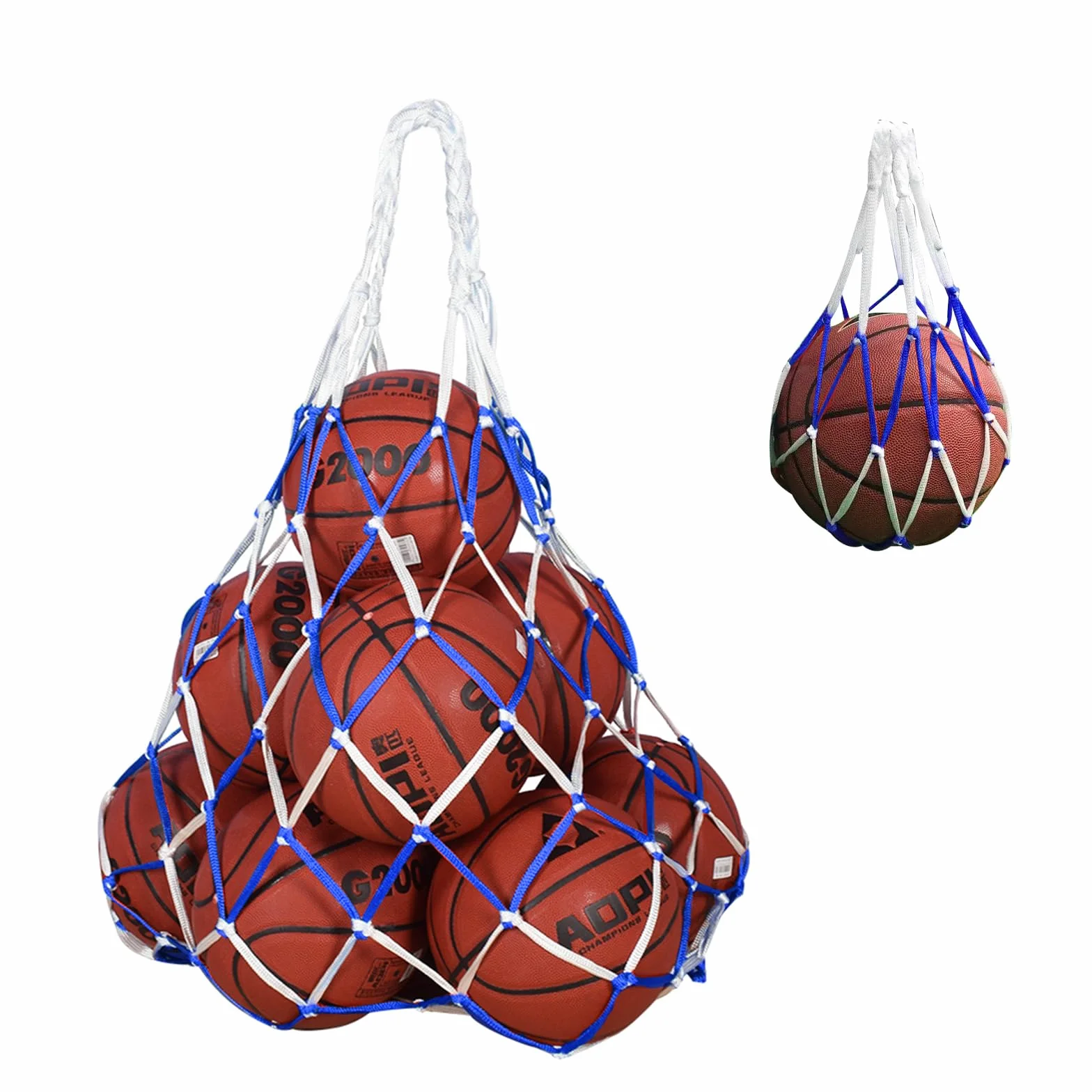 Pumuky Bolsa de Malla para Pelotas de Baloncesto Fútbol Voleibol, Red Reutilizable de Nailon con Cordón, 10-15 Bolas