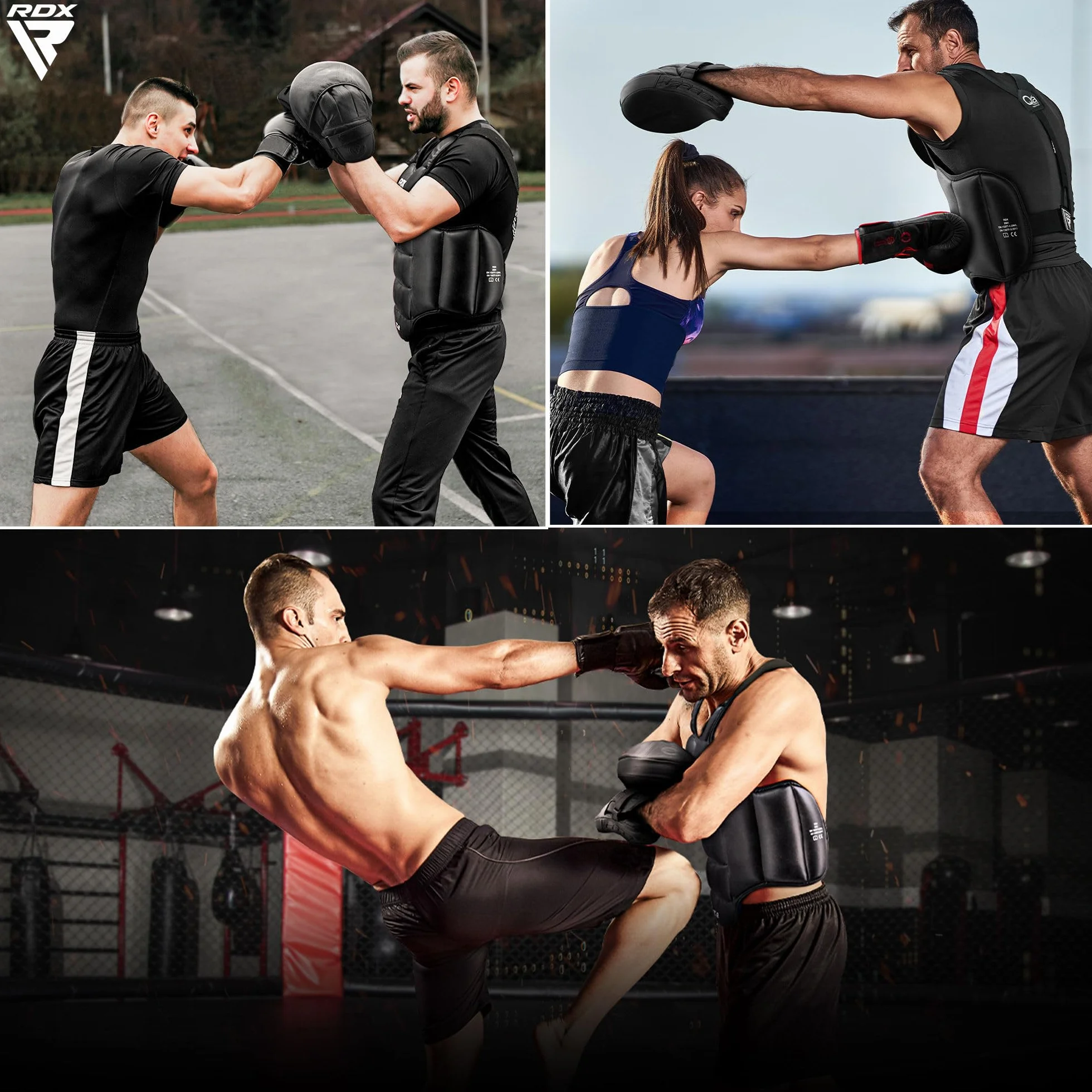 RDX Protector de pecho reversible boxeo kickboxing Muay Thai ajustable