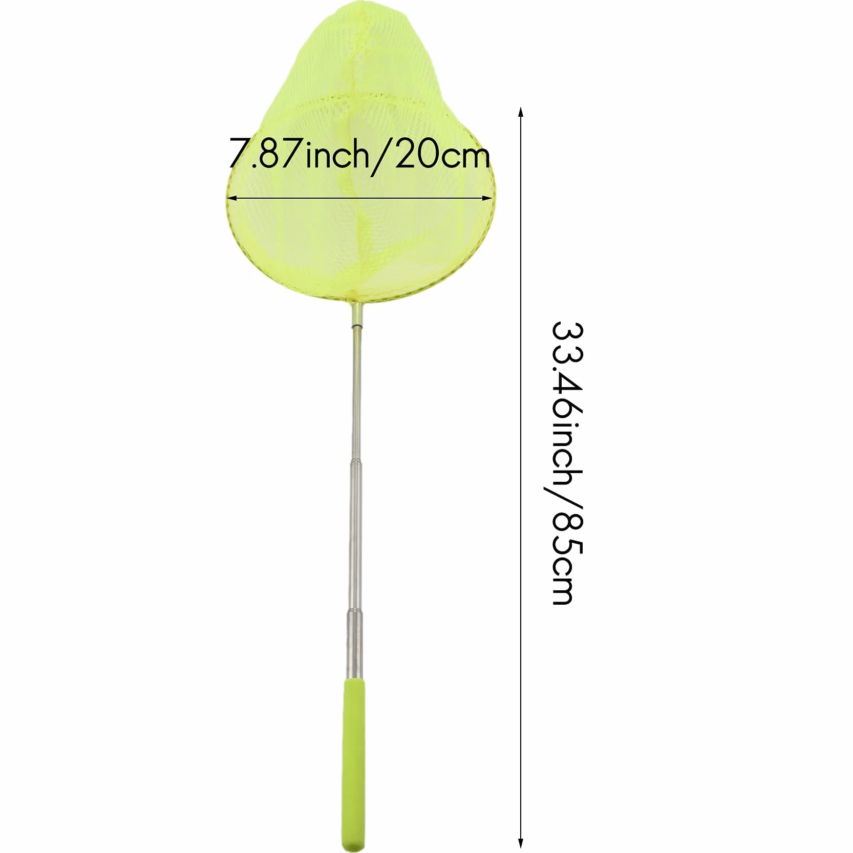 Atrapar Red De Pesca Telescópico Bolsa De Acero Inoxidable Portátil - Amarillo